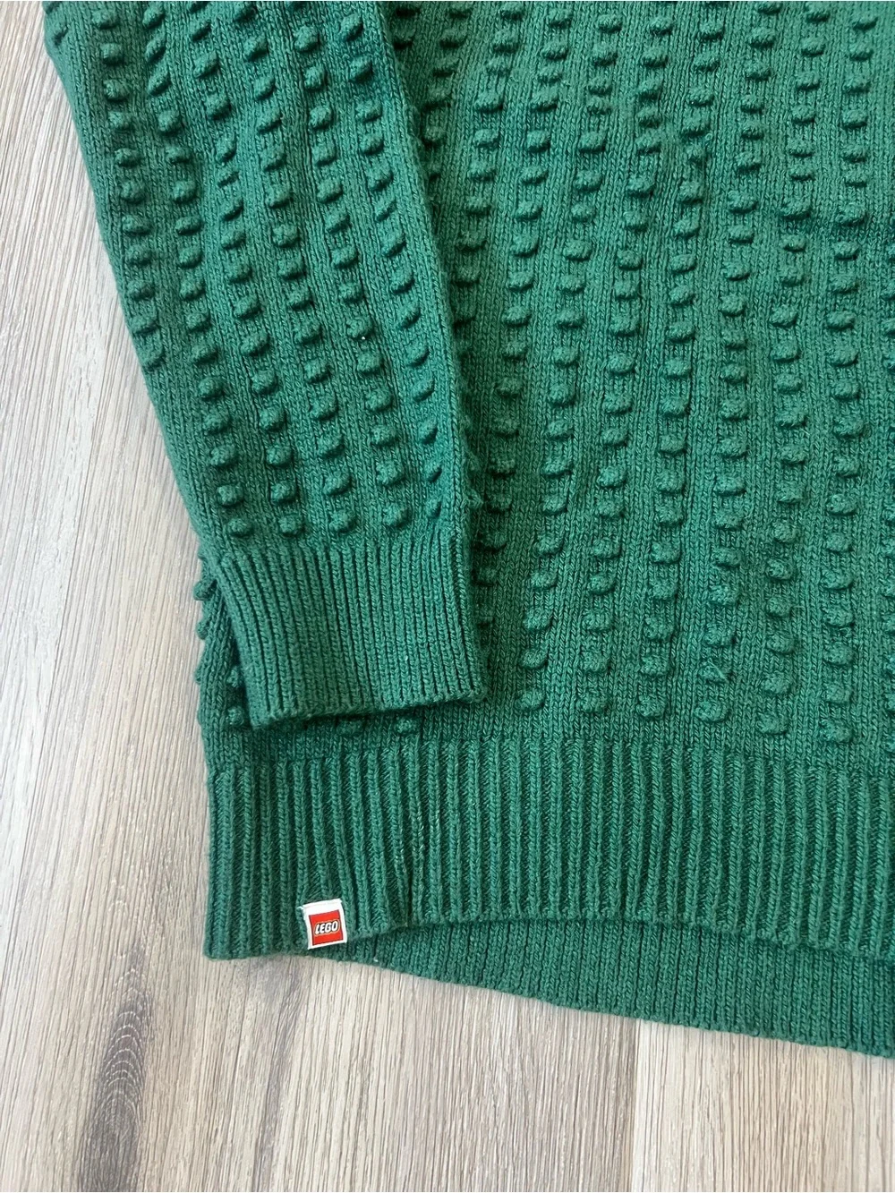 Lego Men's Forest Green Bobble Knit Crewneck Sweater